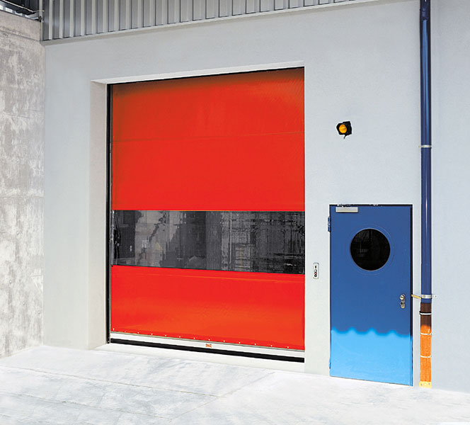 high speed door in red