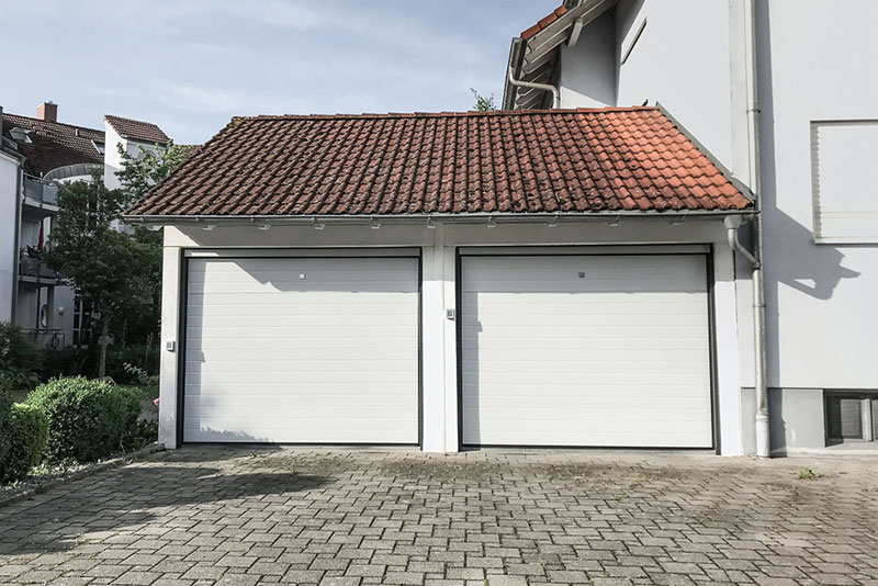 garage doors in white