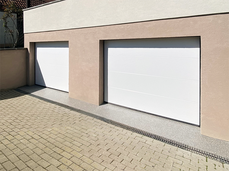 garage doors in white