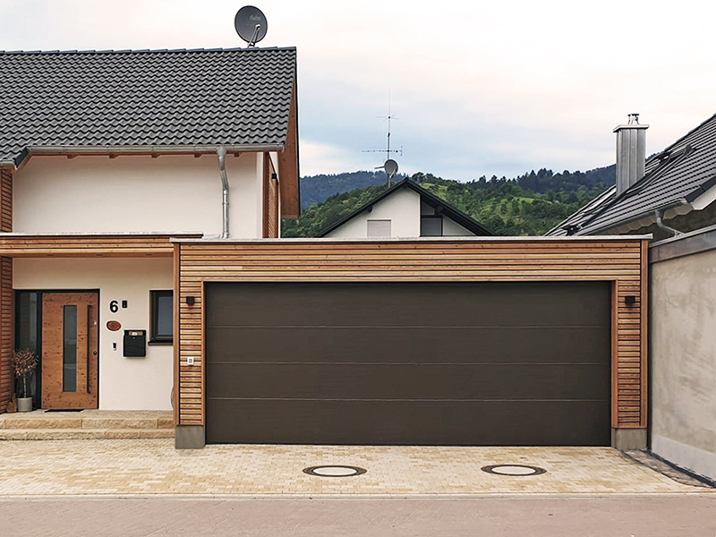 Garage door in brown